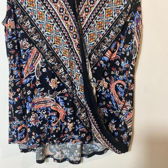 Boho Paisley Faux Wrap Blouse Sleeveless Top Festival Hippie Chic Summer XL - Picture 4 of 8